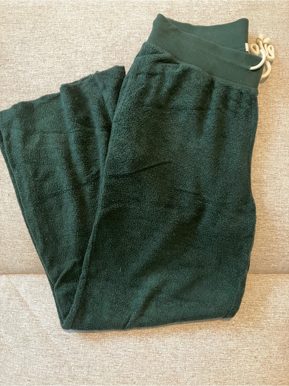aerie Dark Green Sherpa Lounge Joggers